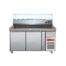 BANCO PIZZA CON SOVRASTRUTTURA REFRIGERATA +2/+8°C