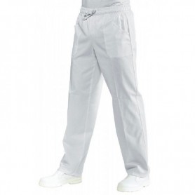 Pantalone bianco in 100% cotone certificato con elastico in vita